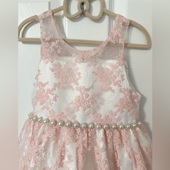 American Princess Coral and White Lace Dress - Picture 7 of 14